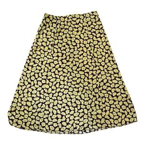 Kate Spade Sunny Bloom Daisy Midi Skirt Yellow /‎ Brown - Size 00